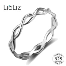Load image into Gallery viewer, LicLiz 2020 Simple 925 Sterling Silver V Shape Rings for Women Heart Star Leaf Braided Band Silver Jewelry Joyas de Plata LR0470
