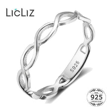 Load image into Gallery viewer, LicLiz 2020 Simple 925 Sterling Silver V Shape Rings for Women Heart Star Leaf Braided Band Silver Jewelry Joyas de Plata LR0470