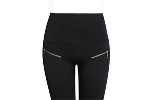 High Waist Zipper and Button Leggings