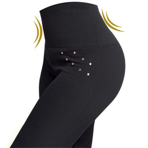 High Waist Zipper and Button Leggings