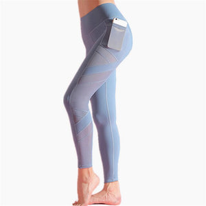 Various Colours High Rise Mesh Yoga Pants With Pockets. Stretch Push Up Running Gym Fitness Sport Tights Leggings for Women