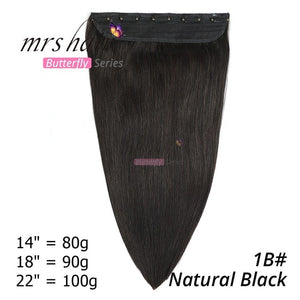 Clip on Human Hair Extensions, Straight Natural Hair On Hairpins, Various Colors Available Black, Brown, Blonde Hair 14" 18" 22"