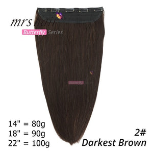 Clip on Human Hair Extensions, Straight Natural Hair On Hairpins, Various Colors Available Black, Brown, Blonde Hair 14" 18" 22"