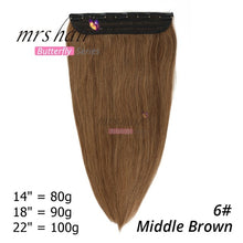 Load image into Gallery viewer, Clip on Human Hair Extensions, Straight Natural Hair On Hairpins, Various Colors Available Black, Brown, Blonde Hair 14&quot; 18&quot; 22&quot;
