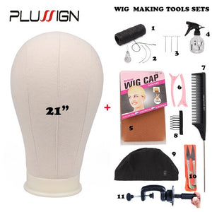 10 Piece Wig Making Kit Block Mannequin Head With Stand