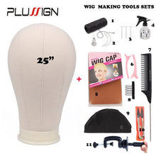 Load image into Gallery viewer, 10 Piece Wig Making Kit Block Mannequin Head With Stand
