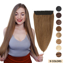 Load image into Gallery viewer, Clip on Human Hair Extensions, Straight Natural Hair On Hairpins, Various Colors Available Black, Brown, Blonde Hair 14&quot; 18&quot; 22&quot;
