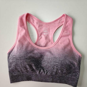 Sports Bra Top Fitness Running Gym Bra, Ombre Seamless Sports Bra, Fitness Clothing, Yoga Push Up High Impact Bra