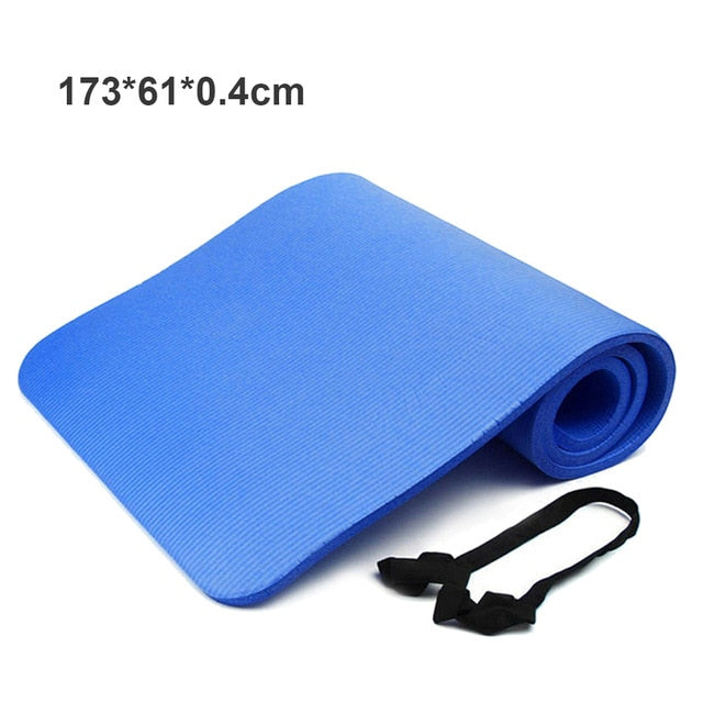 Thick Non-slip Folding Gym Fitness Pilates Yoga Non-skid Floor Mat with Strap