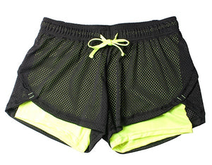 Yoga Shorts and Tops, Women Fitness Spandex Neon Elastic Band Running Workout Shorts, Ladies Gym Sport Shorts and Tops