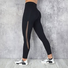 Load image into Gallery viewer, Pocket Solid Colours High Waist Mesh Sport Fitness Yoga Training Running Pants Leggings Sportswear Women
