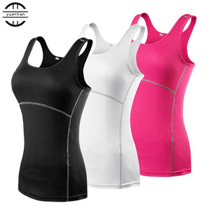 Yoga Gym Sportswear Vest, Fitness tight woman clothing Sleeveless Running shirt Quick Dry White Yoga Tank Top