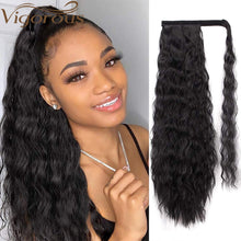 Load image into Gallery viewer, Long Synthetic Hairpiece Wrap on Clip Ponytail Hair Extensions
