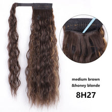 Load image into Gallery viewer, Long Synthetic Hairpiece Wrap on Clip Ponytail Hair Extensions
