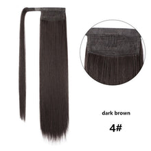 Load image into Gallery viewer, Long Synthetic Hairpiece Wrap on Clip Ponytail Hair Extensions
