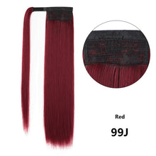 Load image into Gallery viewer, Long Synthetic Hairpiece Wrap on Clip Ponytail Hair Extensions
