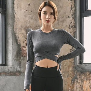 Women's Sports Wear For Fitness Running Jogging, Seamless Long Sleeve Gym Sports Yoga Top, Female Workout Top T-shirt