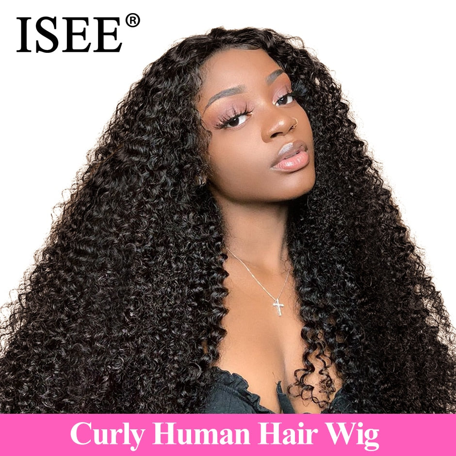 Mongolian Kinky Curly Wigs For Women 150% Density Curly 360 Lace Frontal Wig