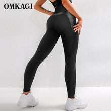 Load image into Gallery viewer, Yoga Sports Fitness Workout Gym Seamless Elastic Pocket Leggings
