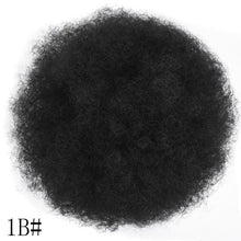 Load image into Gallery viewer, Puff Afro Curly Wig Drawstring Ponytail, Short Afro Kinky Pony Tail Clip on, African Synthetic Hair Bun Hair Pieces
