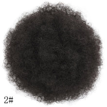 Load image into Gallery viewer, Puff Afro Curly Wig Drawstring Ponytail, Short Afro Kinky Pony Tail Clip on, African Synthetic Hair Bun Hair Pieces
