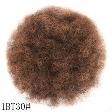 Load image into Gallery viewer, Puff Afro Curly Wig Drawstring Ponytail, Short Afro Kinky Pony Tail Clip on, African Synthetic Hair Bun Hair Pieces
