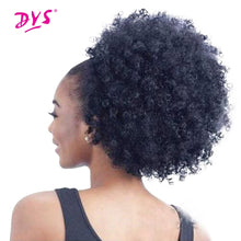 Load image into Gallery viewer, High Puff Afro Curly Wig Ponytail Drawstring, Short Afro Kinky Pony Tail Clip on, Synthetic Curly Hair Bun Made of Kanekalon
