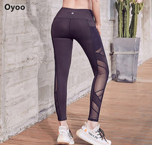 Load image into Gallery viewer, Various Colours High Rise Mesh Yoga Pants With Pockets. Stretch Push Up Running Gym Fitness Sport Tights Leggings for Women
